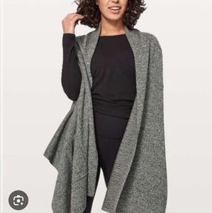 Lululemon Live Freely Charcoal Open Front Cardigan